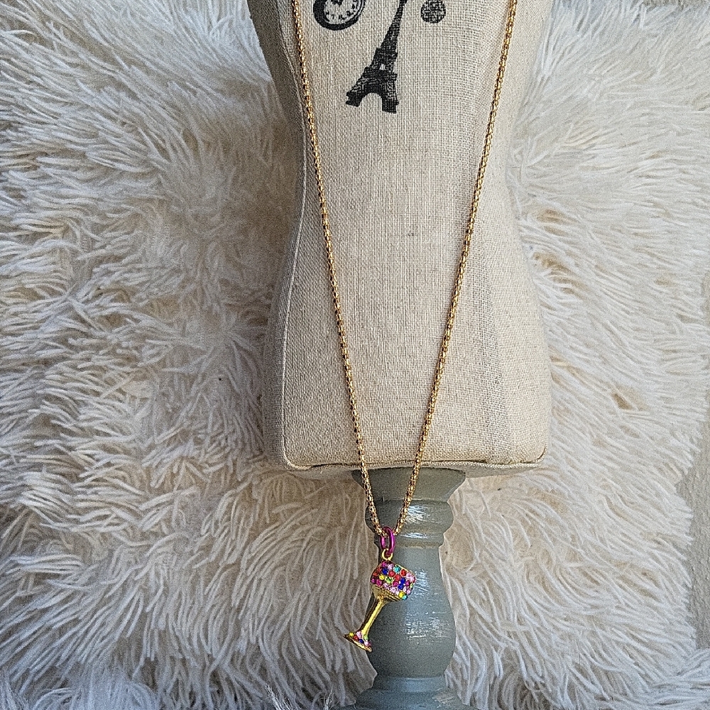 Rhinestone Wine Necklace NWOT - Picture 5 of 9